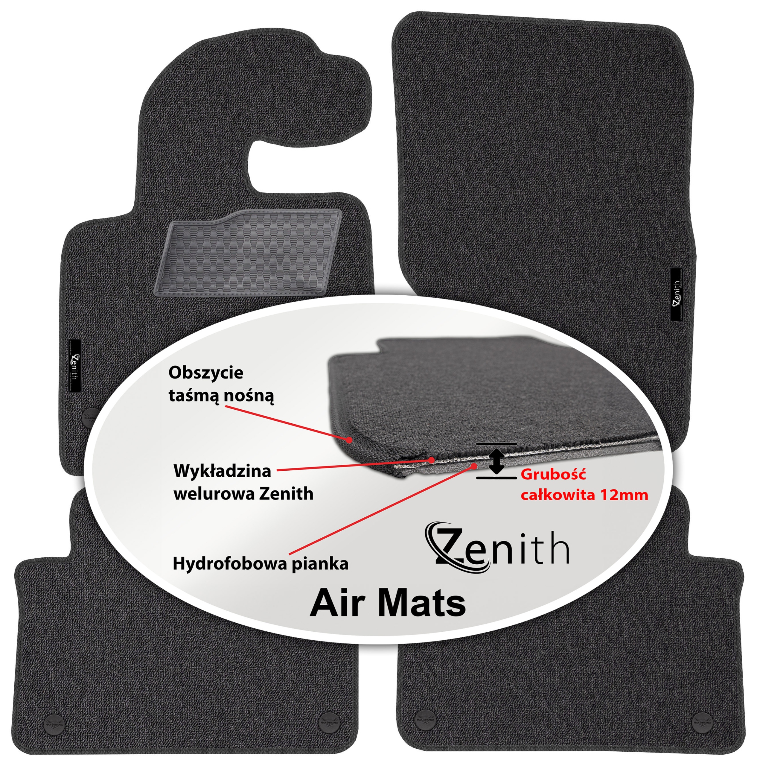 Audi Q7 I Suv 5os 2006-2015 Velúrové koberčeky do auta Zenith Air Mats