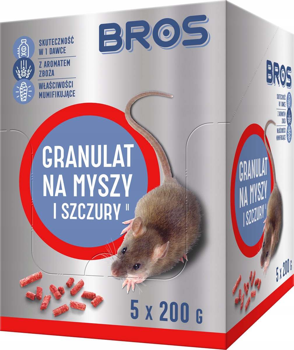 

Bros Granulat na Myszy Szczury 1kg saszetki 5x200g