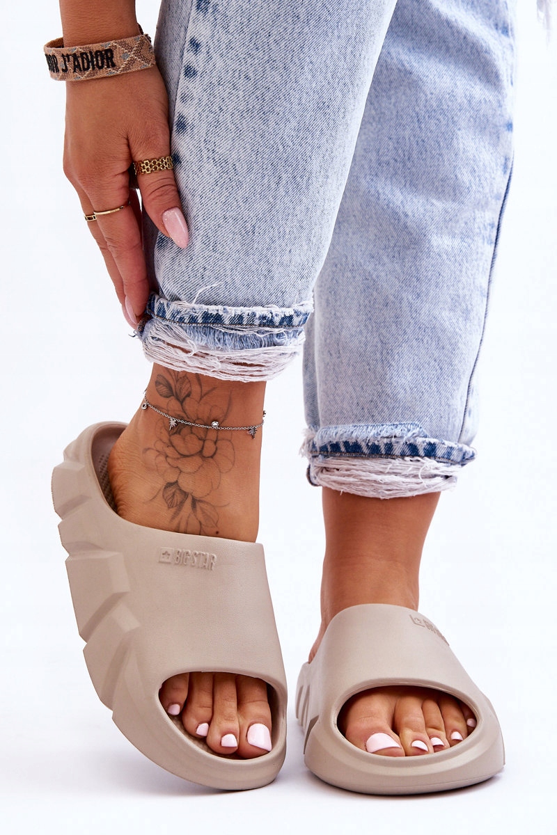 KLAPKI LEKKIE PIANKOWE BIG STAR LL274593 BEŻOWE 38 Rozmiar 38