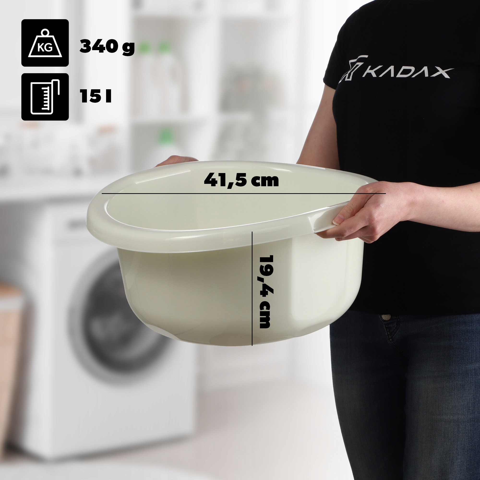 MISKA PLASTIKOWA 15L OKRĄGŁA MIEDNICA KREM Kod producenta K7957