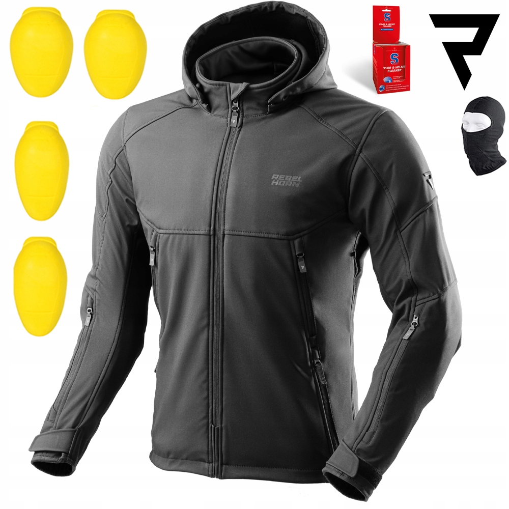 Motocyklová Bunda Rebelhorn Slash Black Textilná Vodotesná Darček