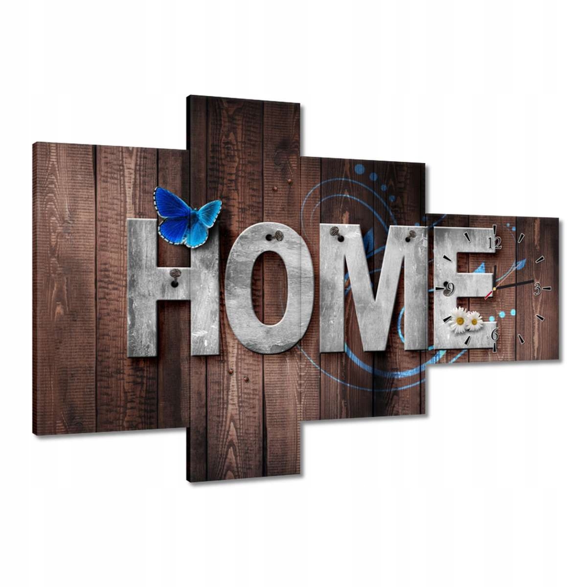Hodiny 100x70 Nápis Home