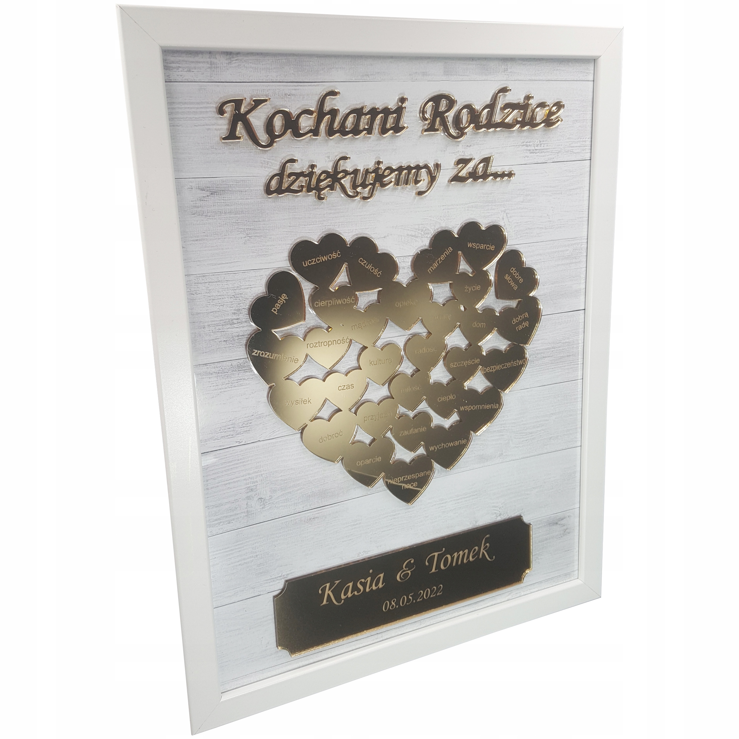 

Podziękowania dla rodziców obraz 3D na ślub Złote