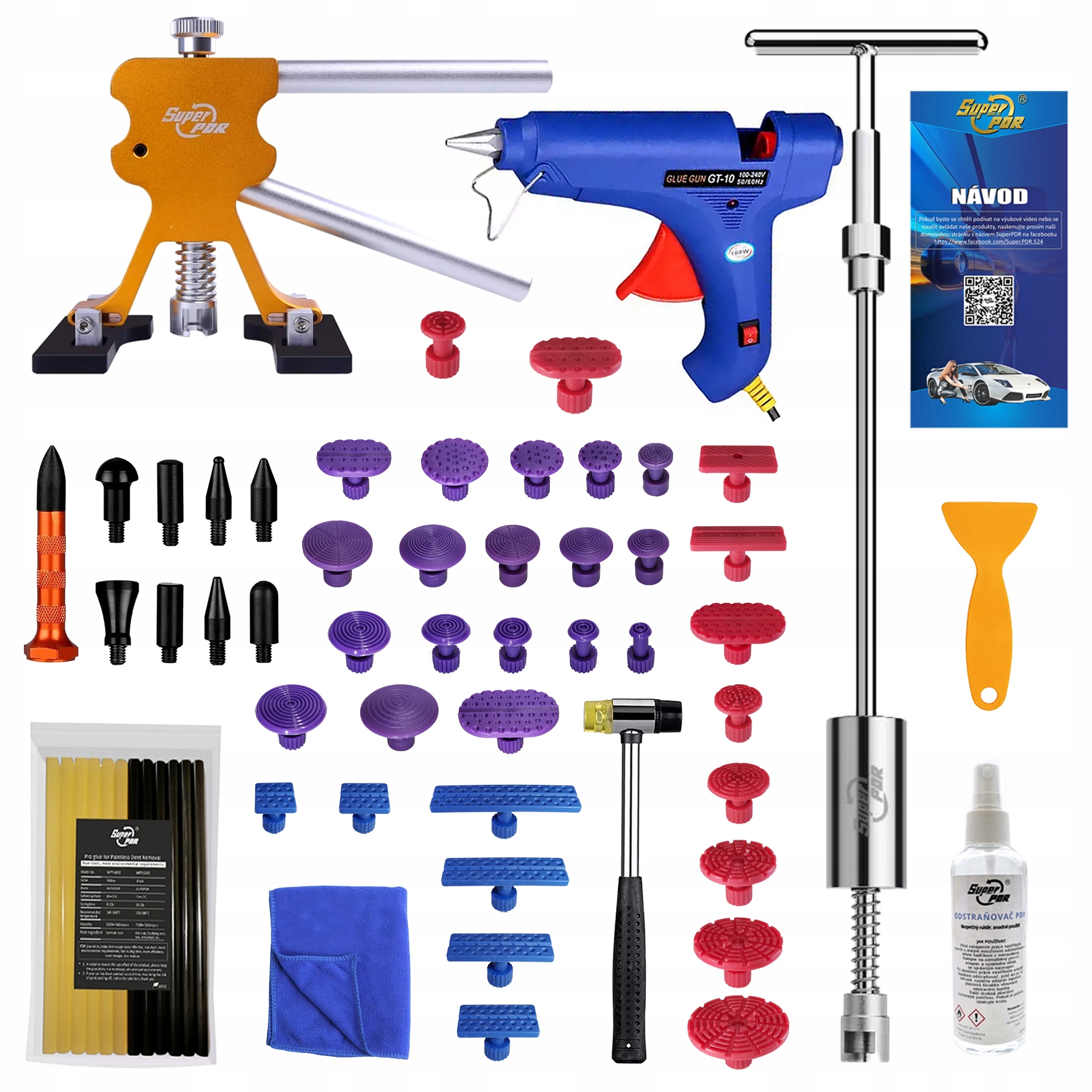 Pdr sada nářadí pro opravu promáčklin po kroupách – XXL