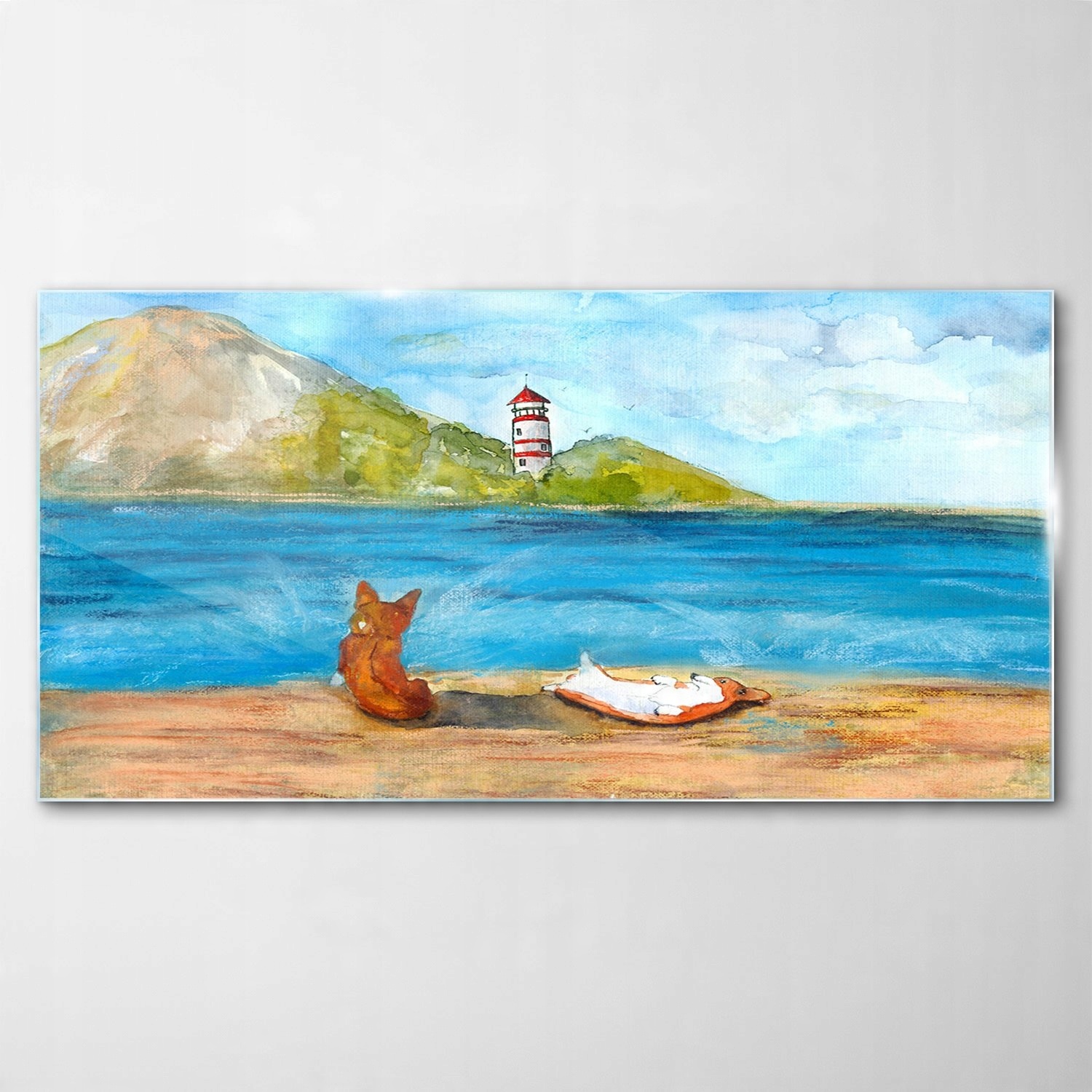 

Hartowany Obraz Szklany Corgi Pies Akwarele 100x50