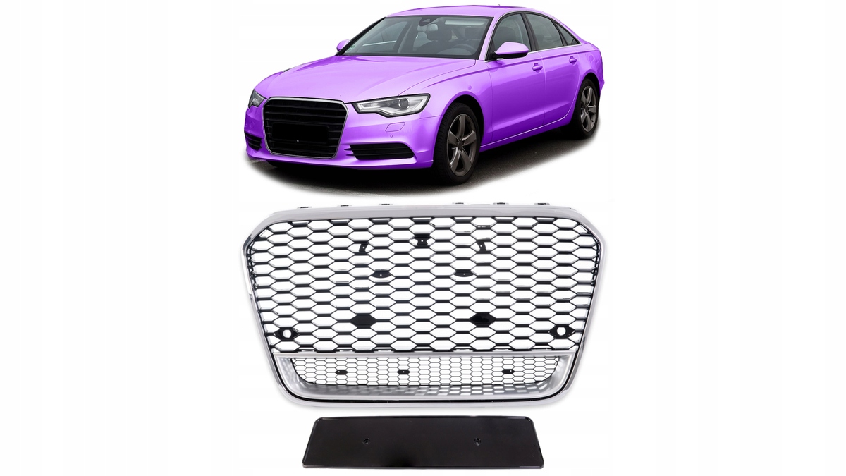 Mriežka chladiča Audi A6 C7 Chróm a lesklá čierna