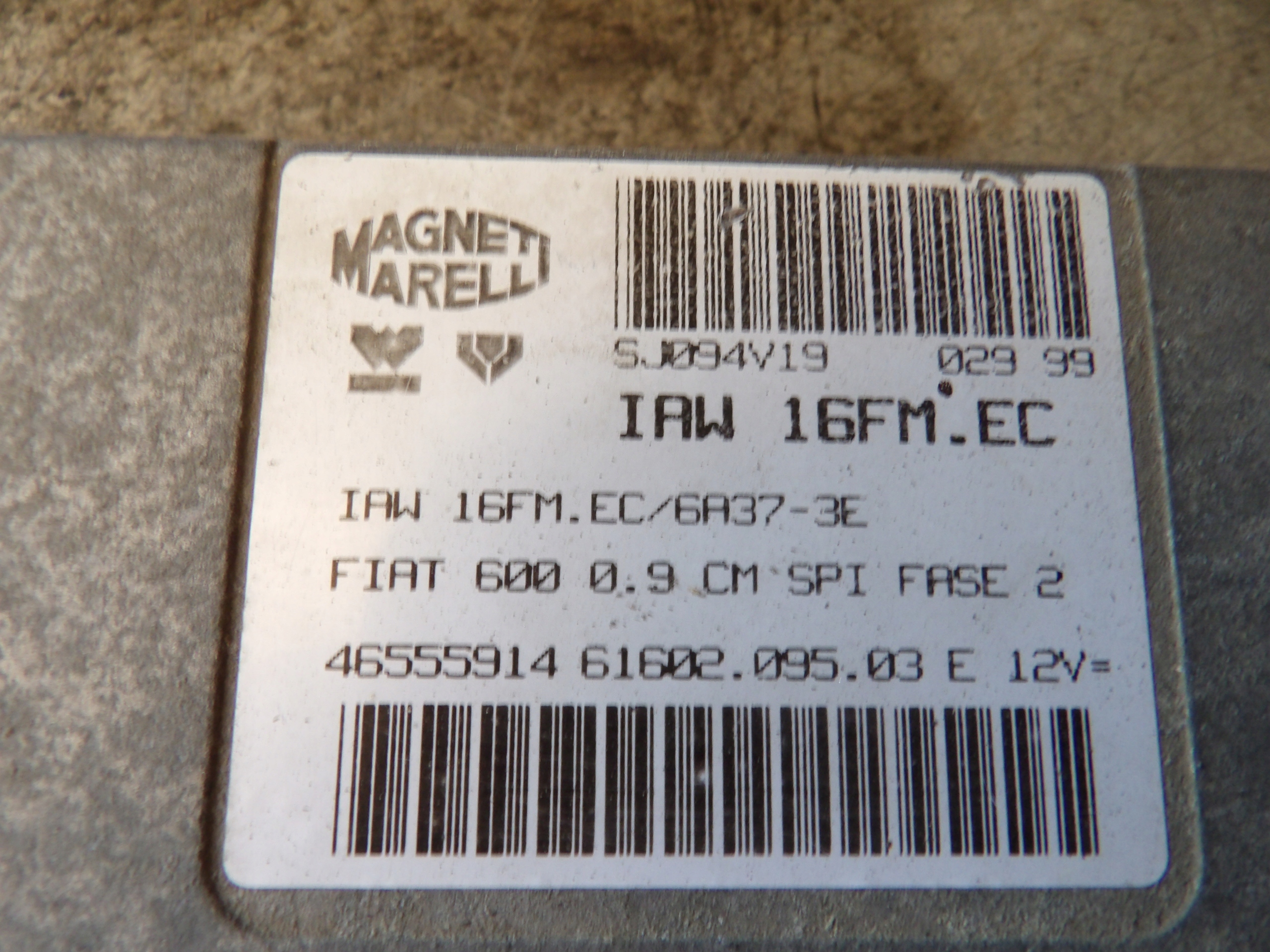 Fiat Seicento computer, control unit 46555914 IAW16FM.EC