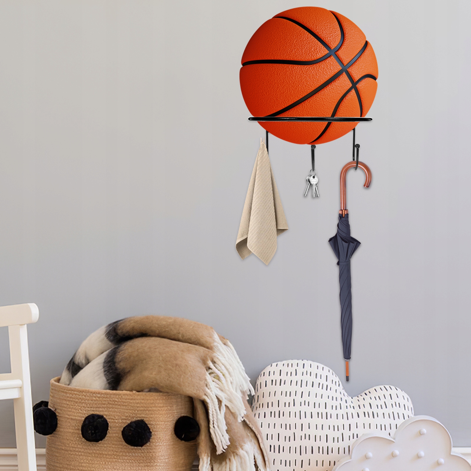 PÓŁKA ŚCIENNA NA KOSZYKÓWKĘ Marka bez marki