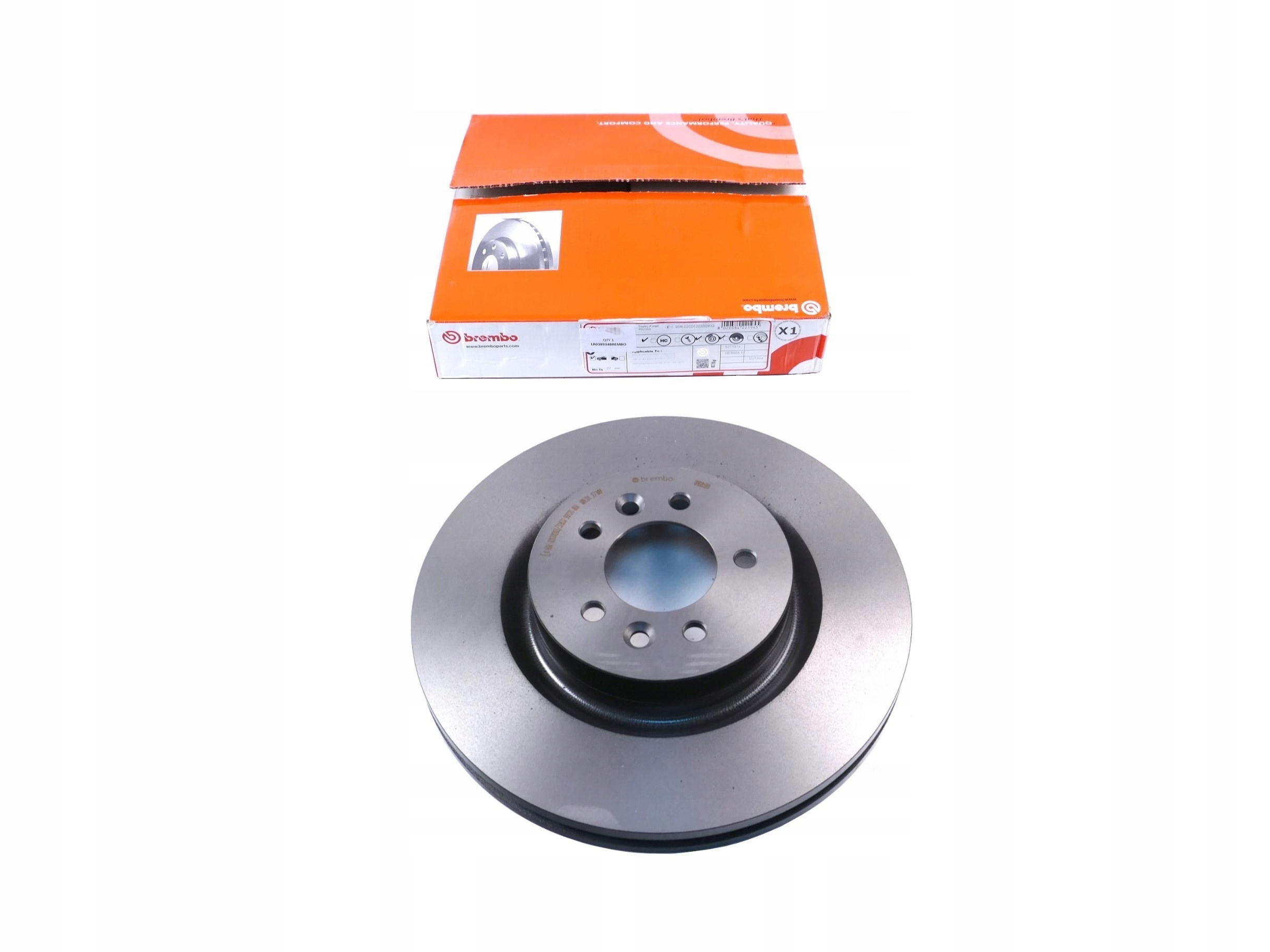 LR038934BREMBO - ПЕРЕДНІЙ ГАЛЬМІВНИЙ ДИСК (19 ДЮЙМІВ) DISCOVERY 5 / RR