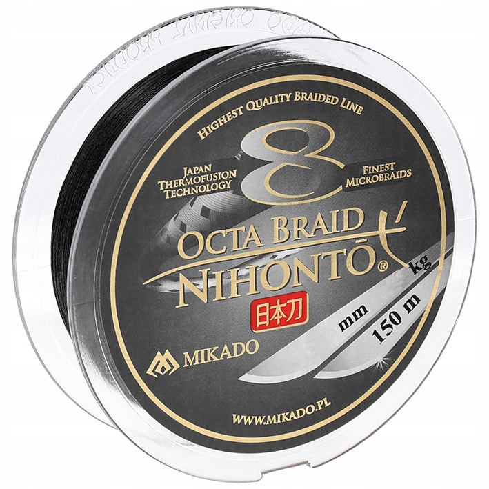 PLECIONKA NIHONTO OCTA BRAID (BLACK) 0.10mm\7.75kg\150m - op. 1szp. + Gratis