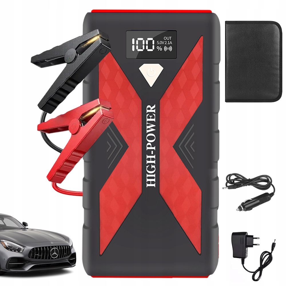 Powerbanka Startování Auta Booster Jump Starter 8Ah 12V 1000A Led Svítilny