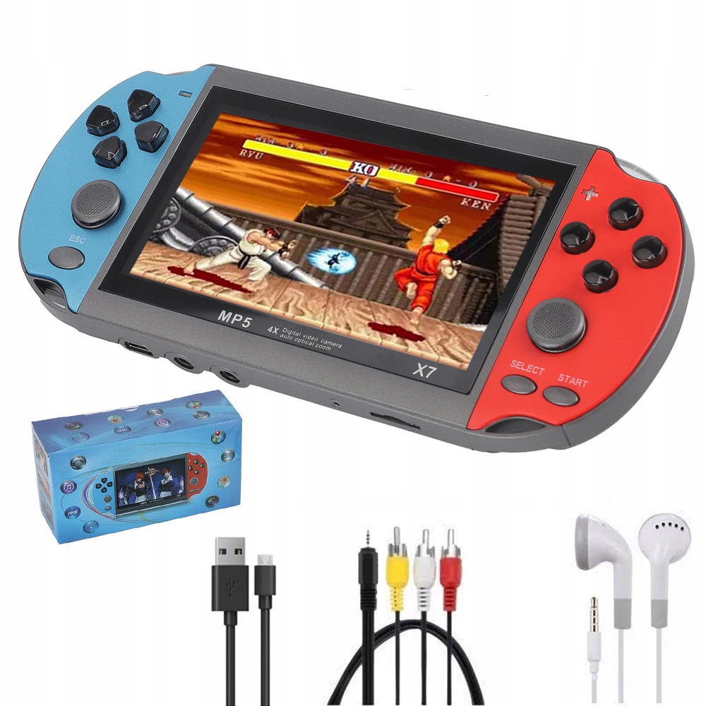 Przenośna Konsola Do Gier Retro X7 4.3’’ Polskie Menu 2000 Gier