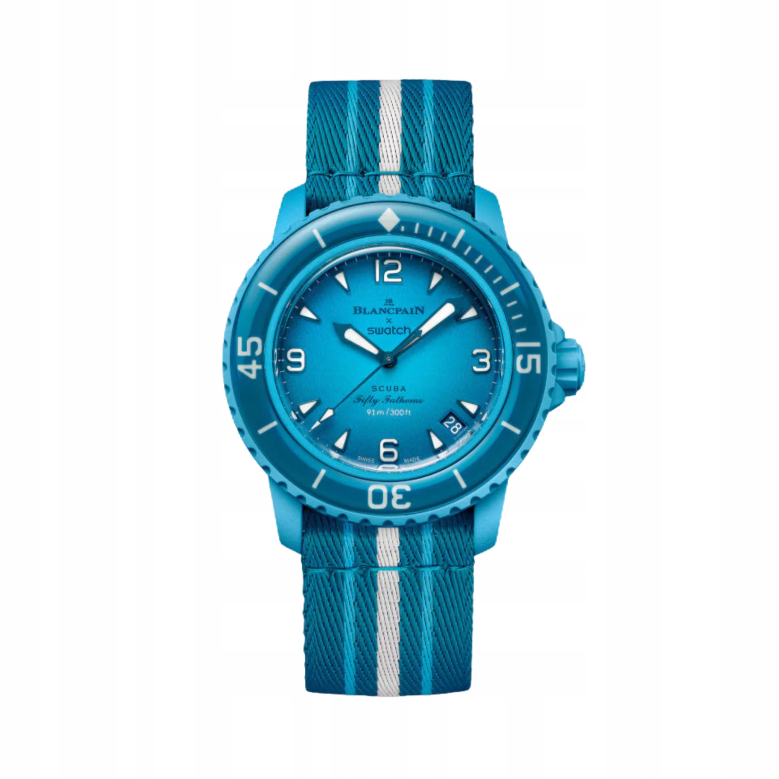 Blancpain x Swatch Scuba Fifty Fathoms Blue Lagoon SO35L400 Nové hodinky