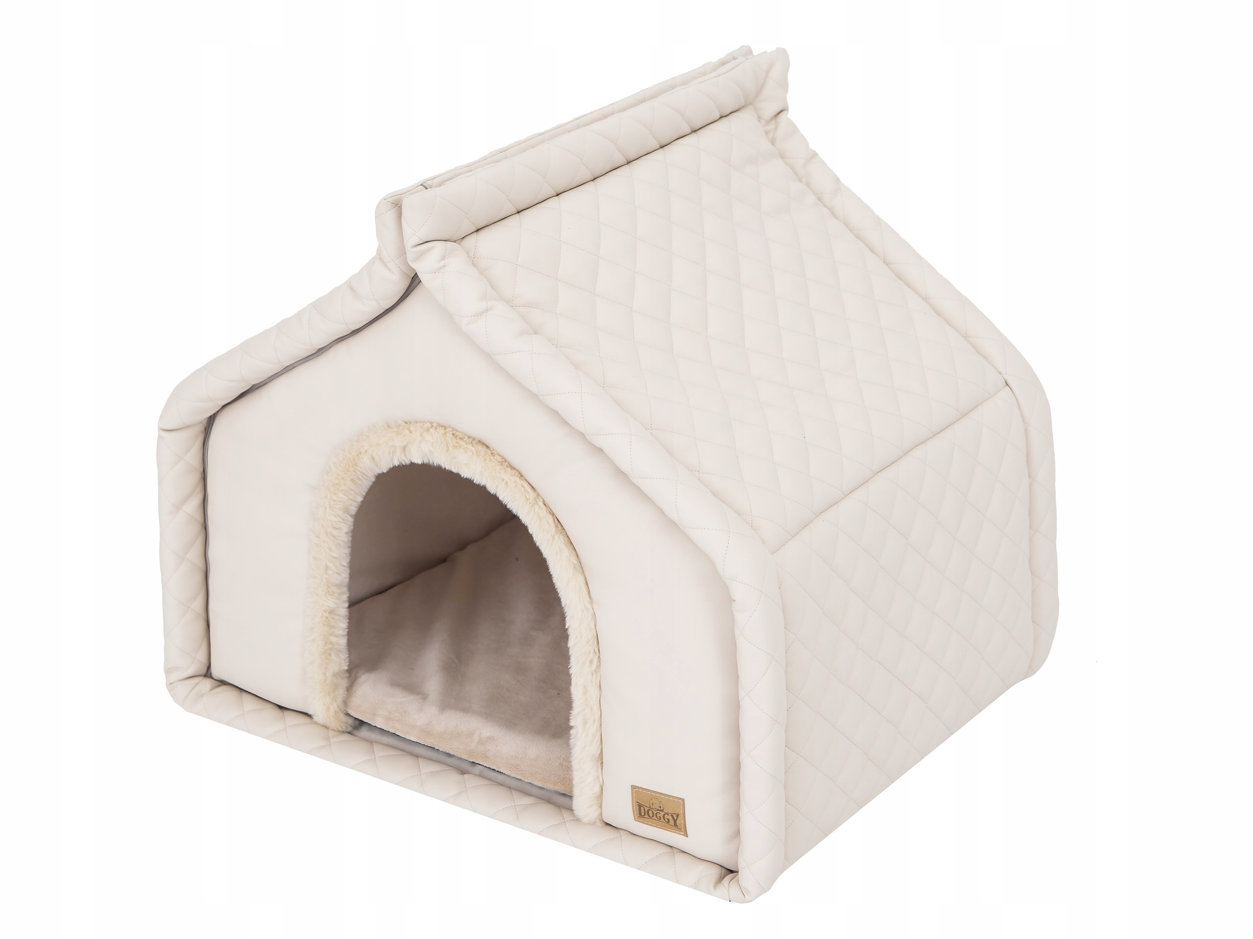 Domeček pro psa z eko kůže Doggy R1 42x32x43