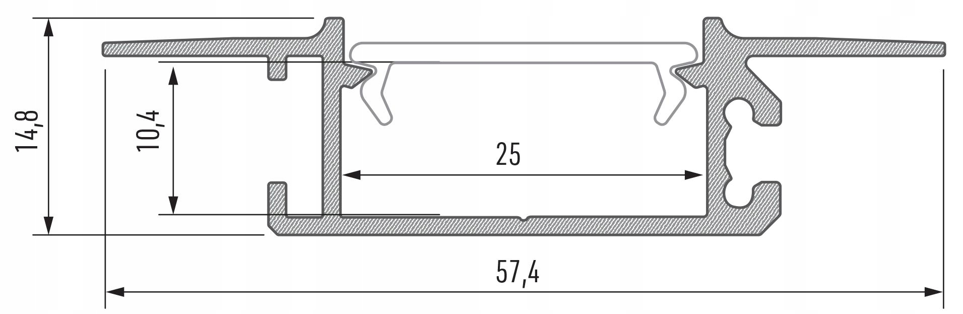 Profil aluminiowy LED do PŁYT GK RIGIPS ZATI 1M Marka Lumines