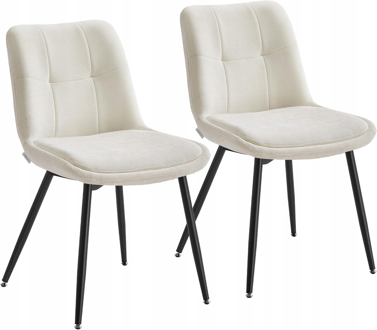 Jedálenské stoličky Vasagle 2 ks krémové ženilkové elegantné 120 kg