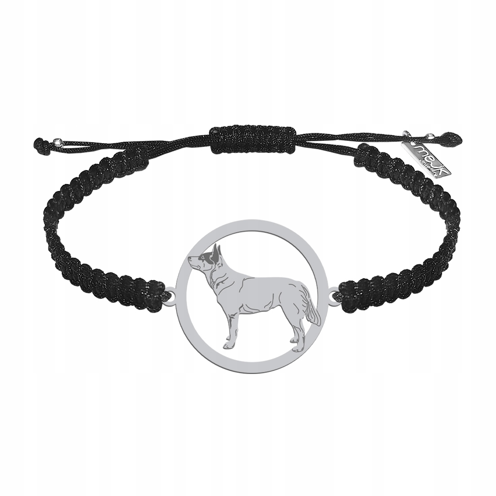 Stříbrný náramek Australský Cattle Dog 925 Dárek Makramé Gravírování Bonus