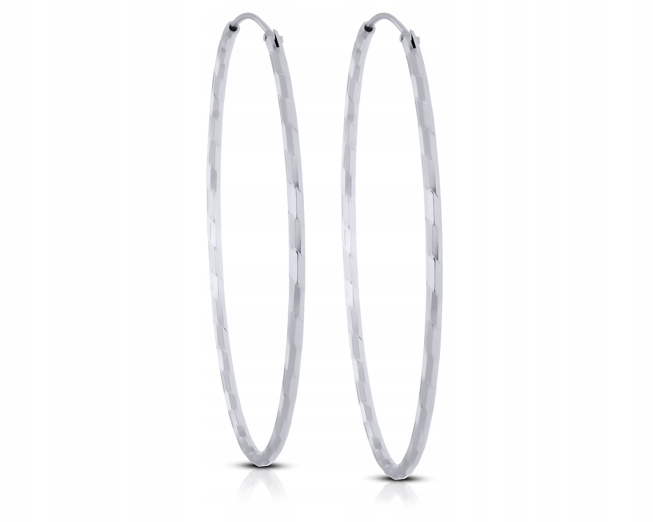 Náušnice kruhy stříbrné 925 Pro Ženy velké lesklé kroužky prům. 55 mm