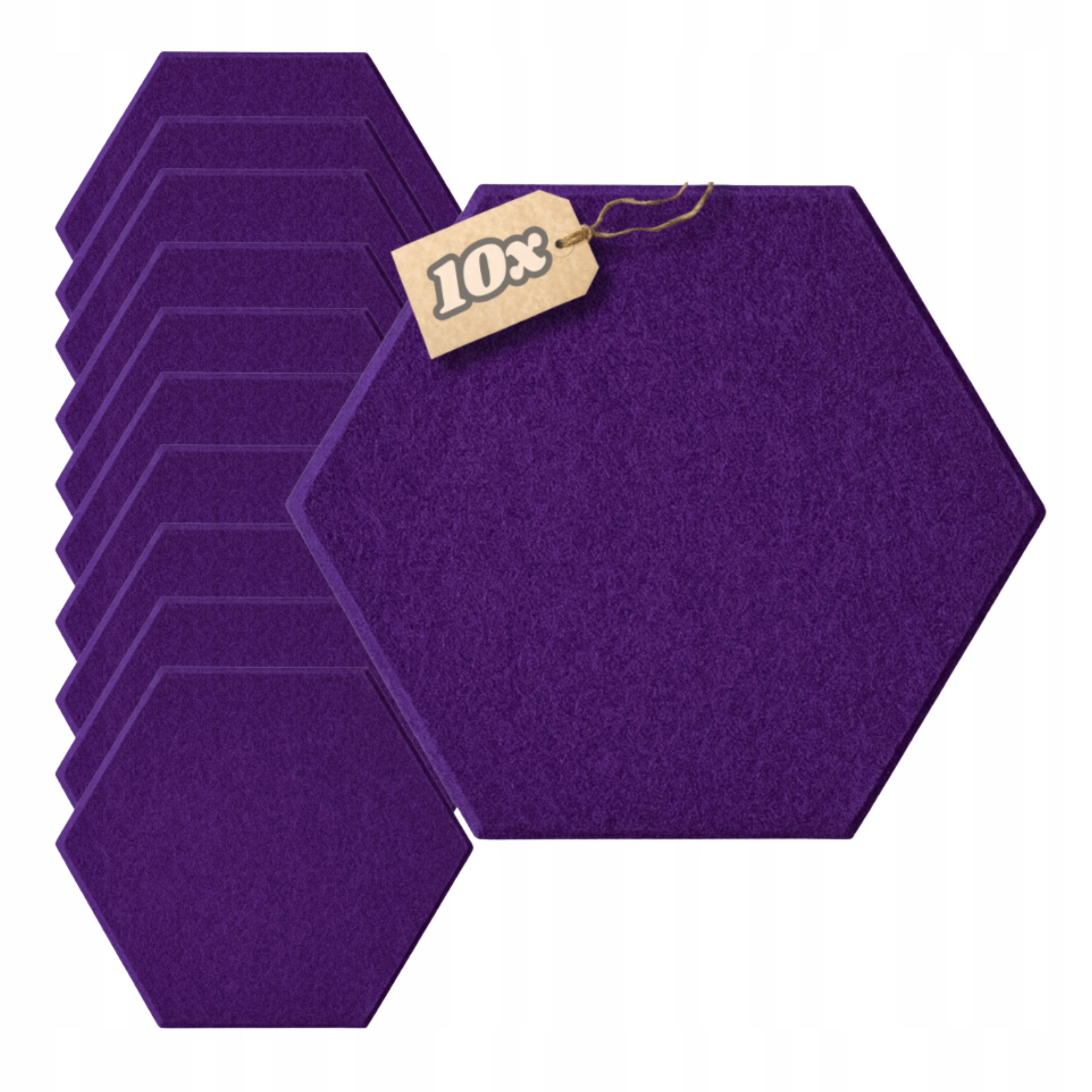 3D plstěné stěnové panely Hexagon 10 ks samolepicí akustická opěrka hlavy