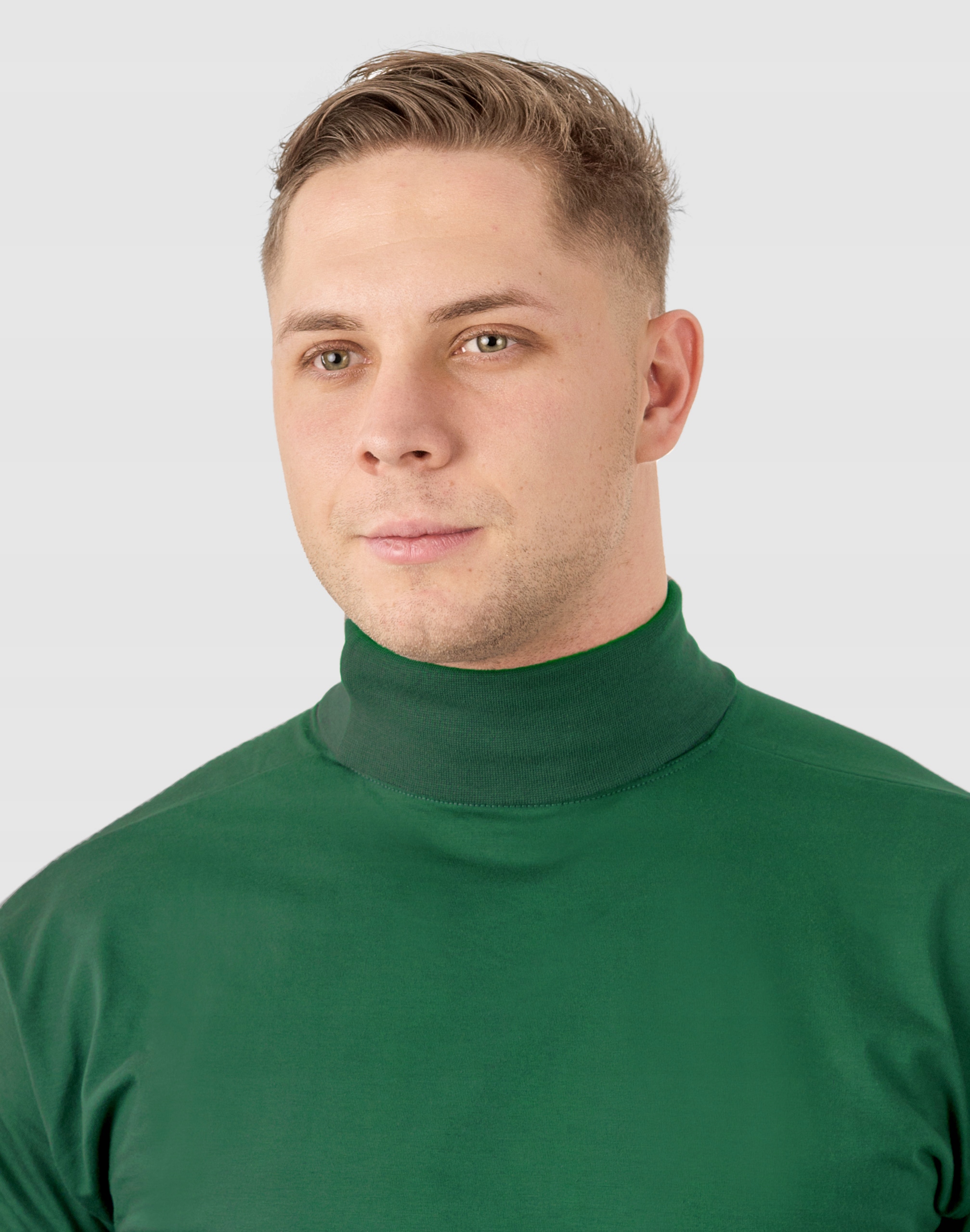 Elegancki Sweter Golf Męski Golfy WXM 4XL zielony Dekolt golf