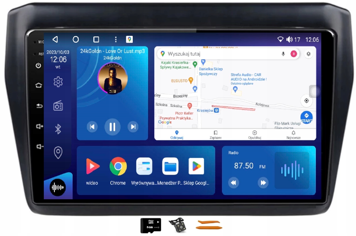 Rádio Android Navigácia VQ230 Qled Carplay Lte Gps Dsp Suzuki Swift 6 16-20