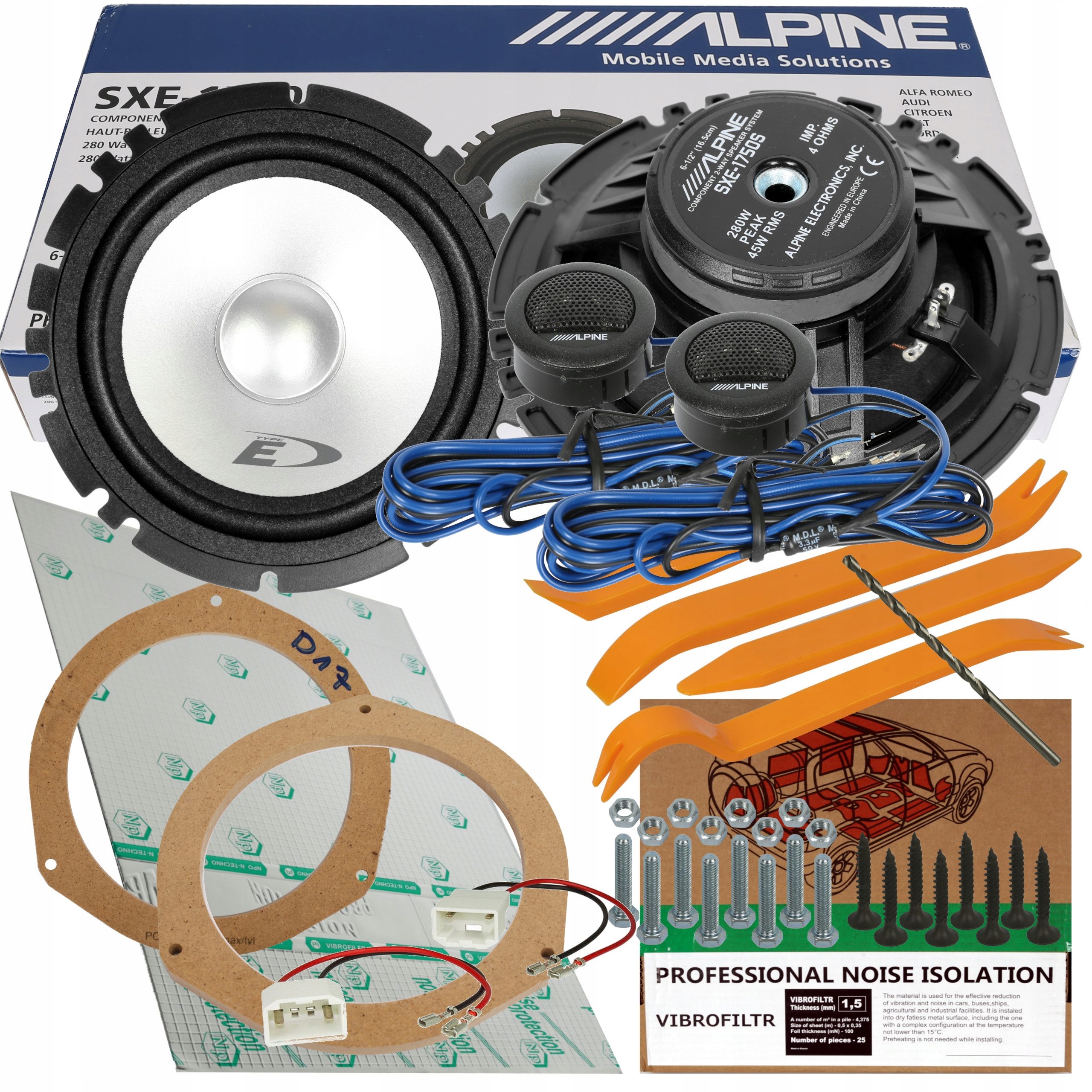 ALPINE GLOSNIKI FORD FOCUS MK2 C MAX KUGA MK1 MDF