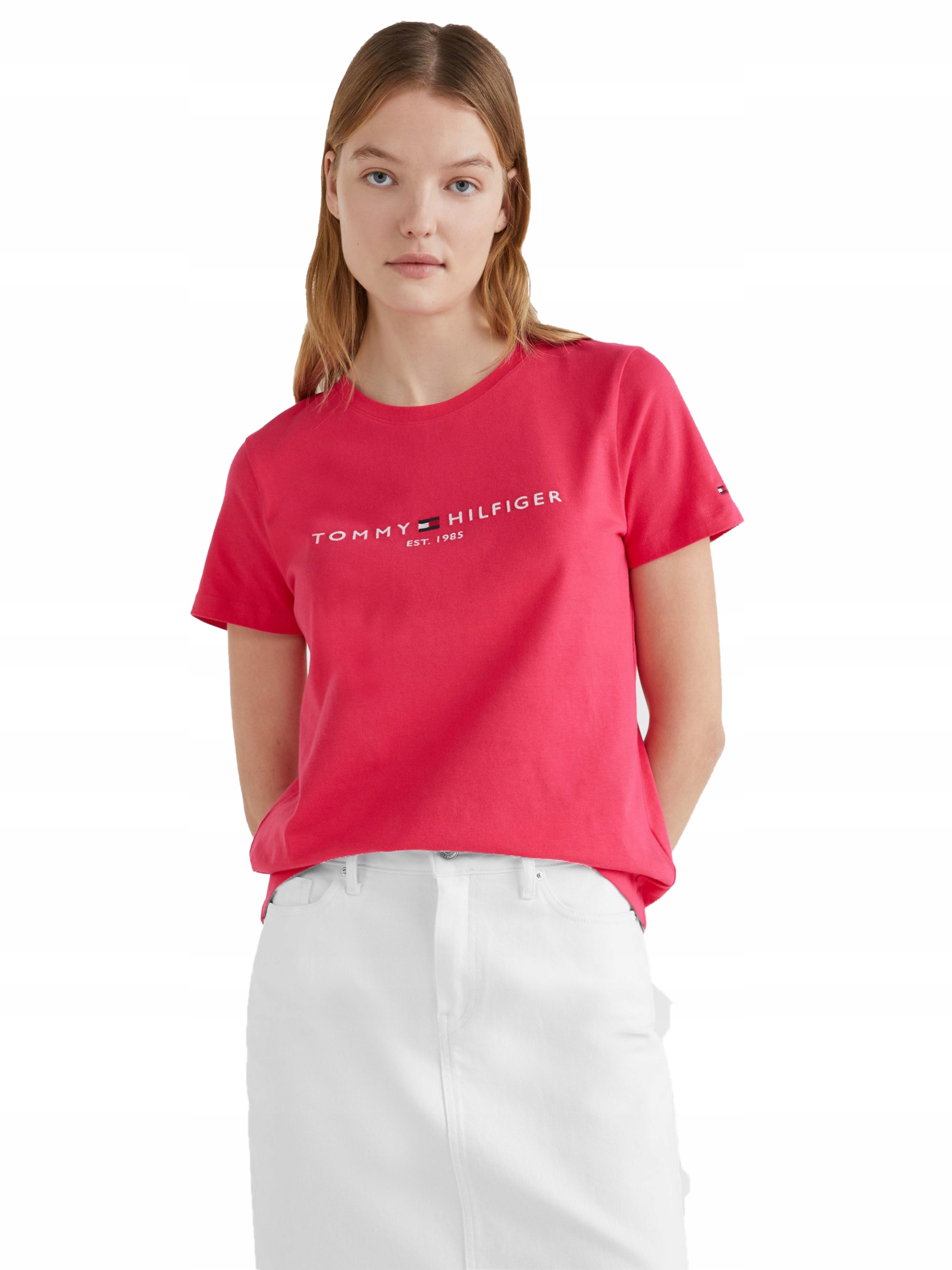 TOMMY HILFIGER DAMSKA KOSZULKA T-SHIRT PINK r.XS