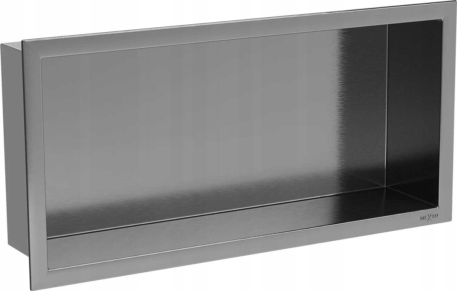 Mexen X-Wall-R nerezová polička do niky s lemem 45 × 20 cm, broušená gun grey