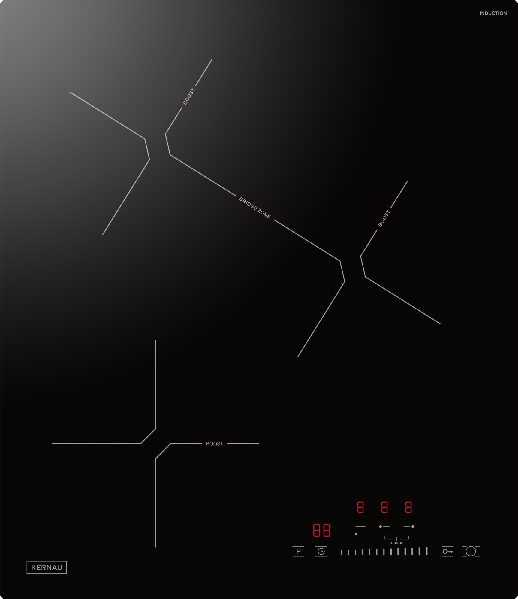 Płyta indukcyjna Kernau Kih 434-3B Booster Funkcja Bridge 45 cm