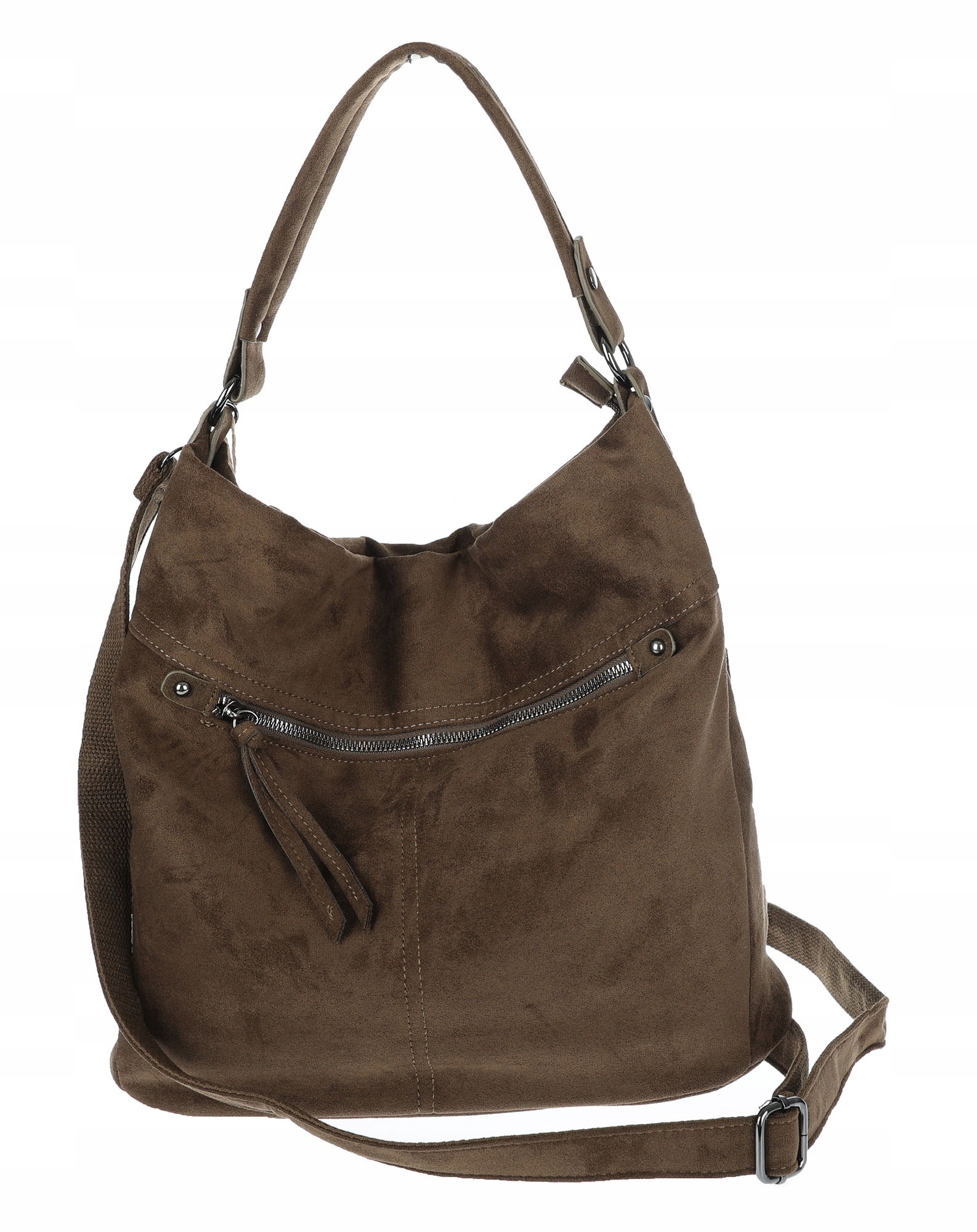 Dámská shopper kabelka semišová taška přes rameno do ruky lehká PB40 Zelená