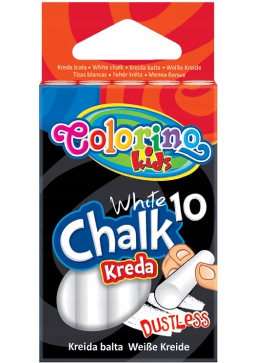 

Kreda biała bezpyłowa 10 sztuk Colorino