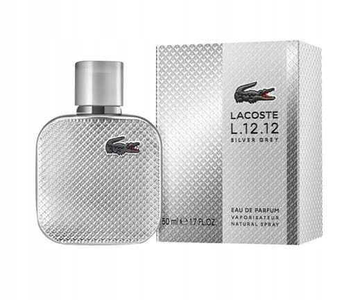 Lacoste L.12.12 Silver Grey 50ML Edp Męska Woda Perfumowana Folia
