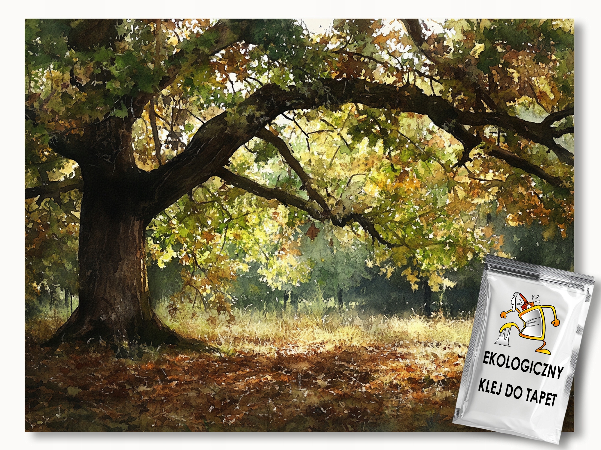 Fototapeta Flizelina Akvarel Příroda Park Dřevo Dub Podzim 250x175 110g