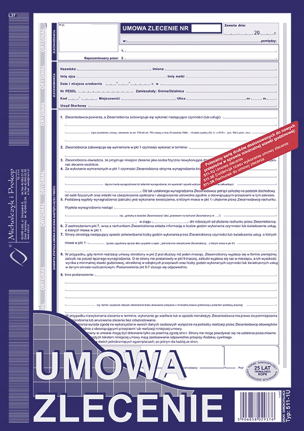 

Umowa Zlecenie A4 511-1u