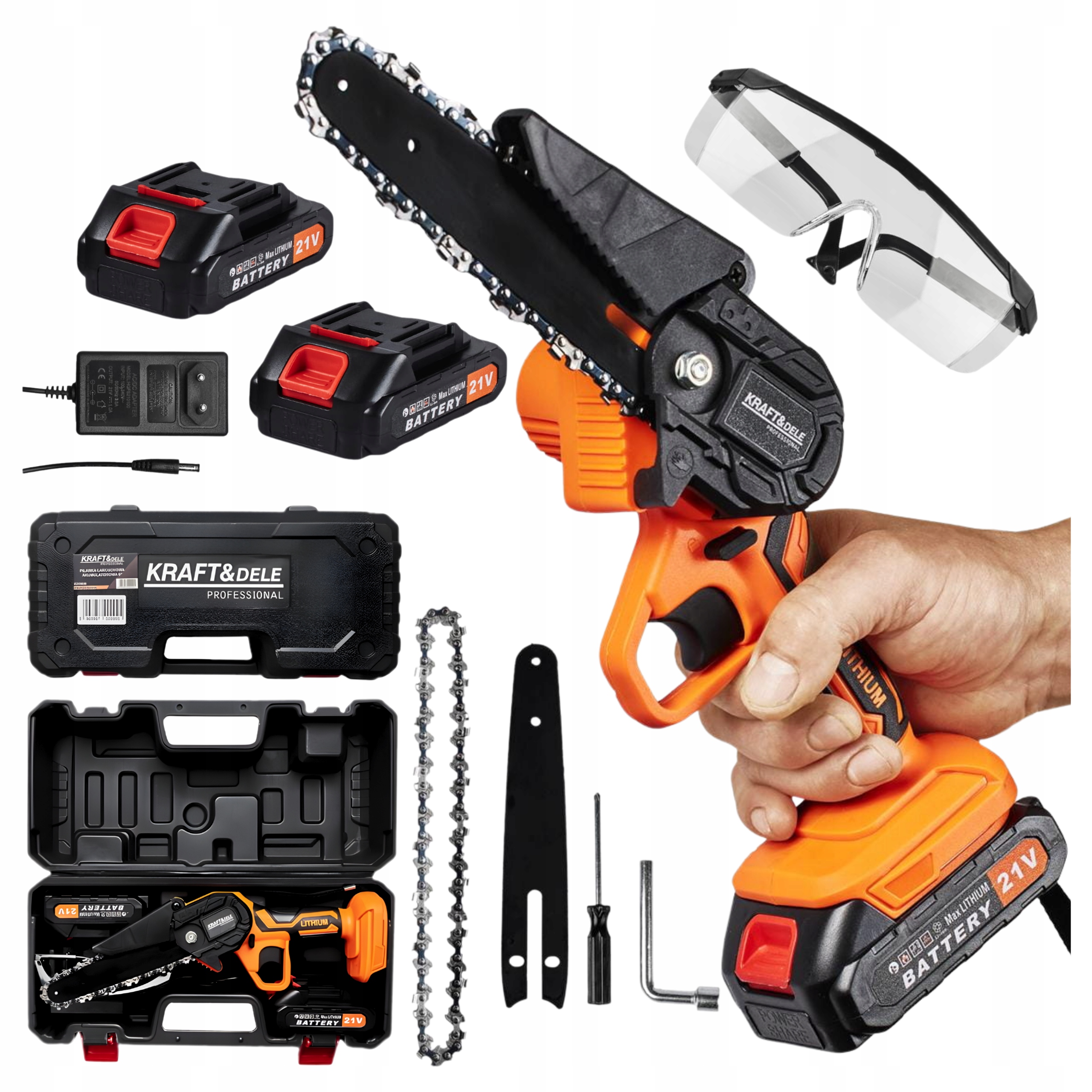 Aku Řetězová Pila 6palcová 21V Mini Silná pila na dřevo