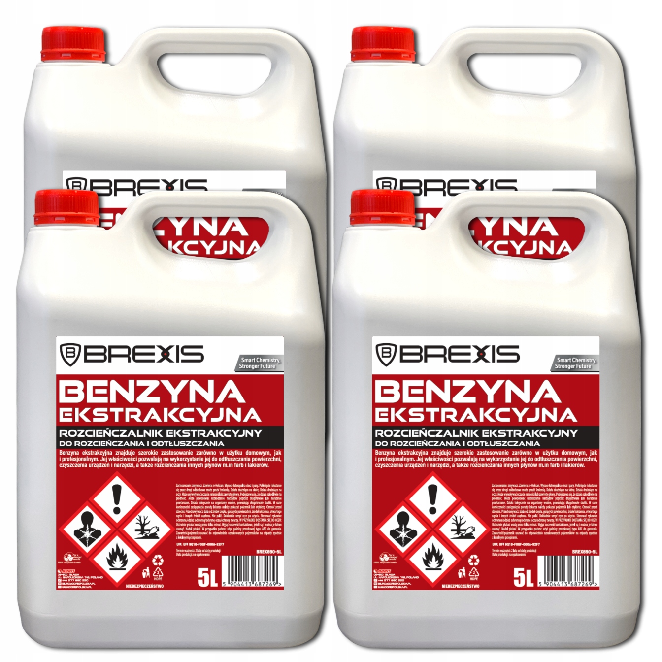 Benzyna ekstrakcyjna Brexis 20L Zestaw 4szt x 5L