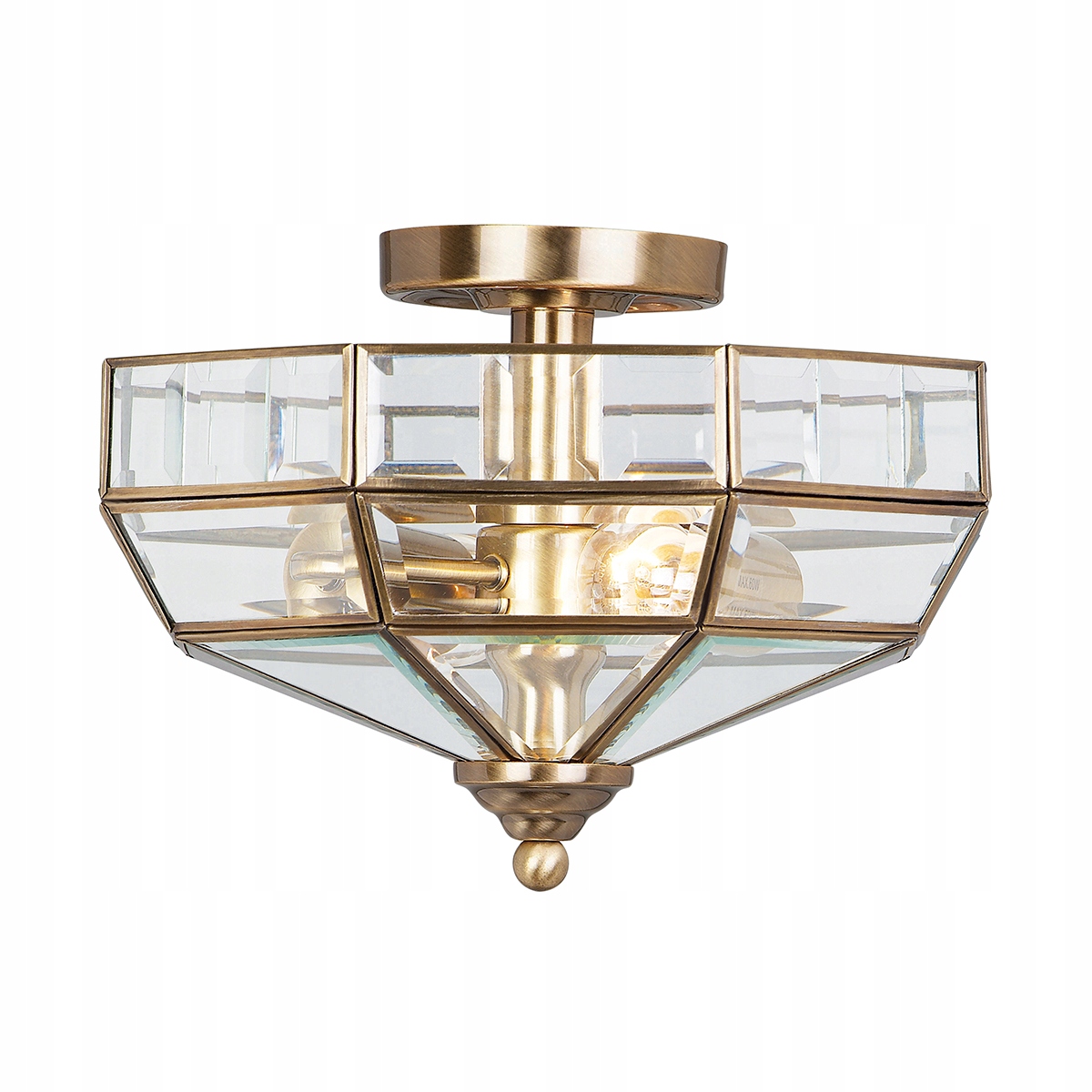 Starožitná mosadzná stropná Led lampa 2xE27 Old Park Elstead Lighting