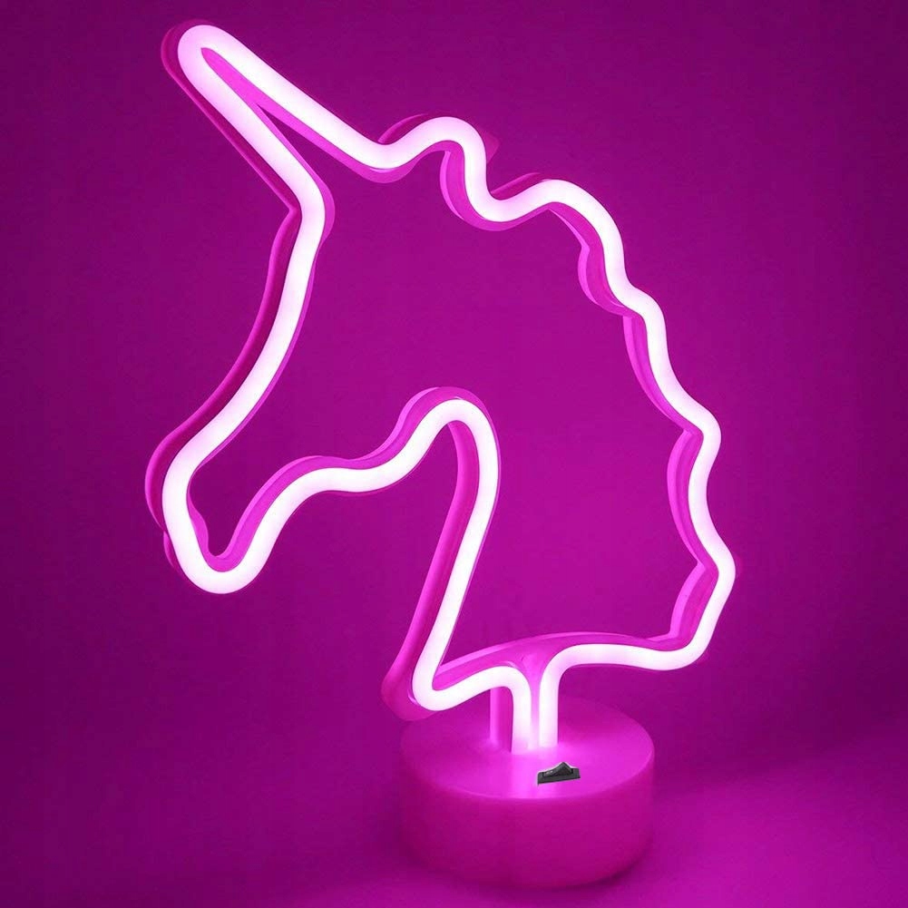 Lampka Nocna 3D LED NEON JEDNOROŻEC Unicorn USB Tematyka, motyw Jednorożec