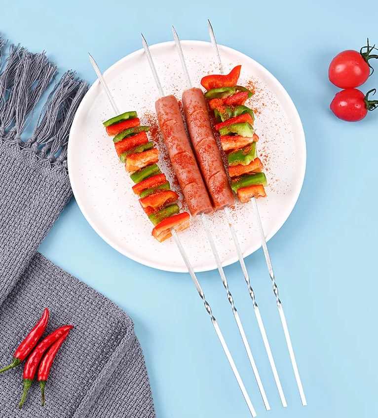 SZPIKULCE SZPIKI SZAMPURY DO SZASZŁYKÓW MIĘSA NIERDZEWNE GRILL 10 SZT Liczba sztuk w opakowaniu 10 szt.