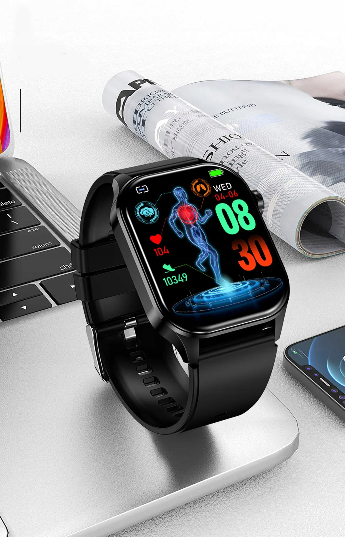 ZEGAREK SMARTWATCH Rozmowy EKG GLUKOZA CIŚNINIOMIERZ PULSOMETR AMOLED Model inny