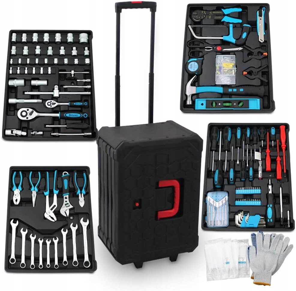 Walizka Narzędziowa 1200EL. Klucze Śrubokręty Grzechotki Nasadki Bity XXL