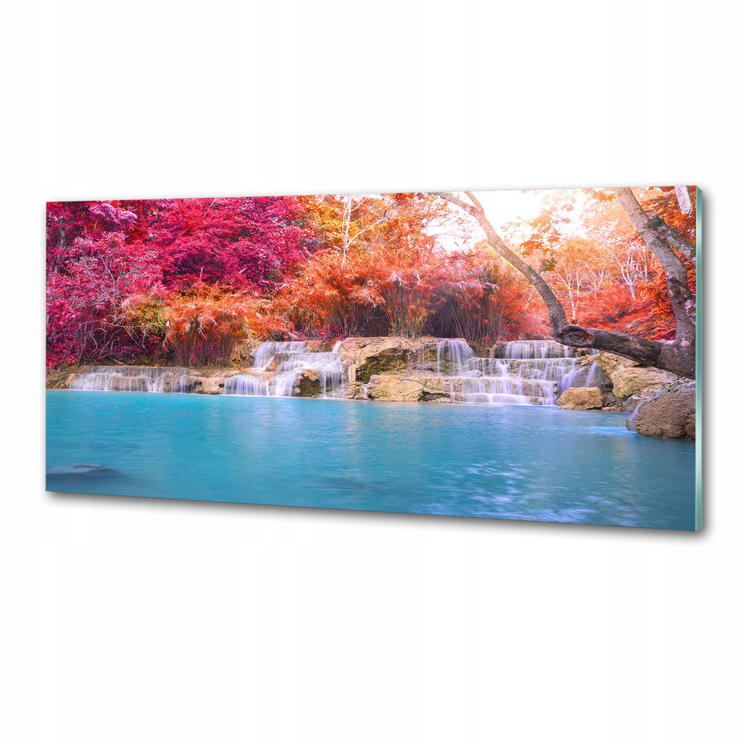 Panel do kuchyne Vodopád v lese 125 x 50 cm Lepidlo