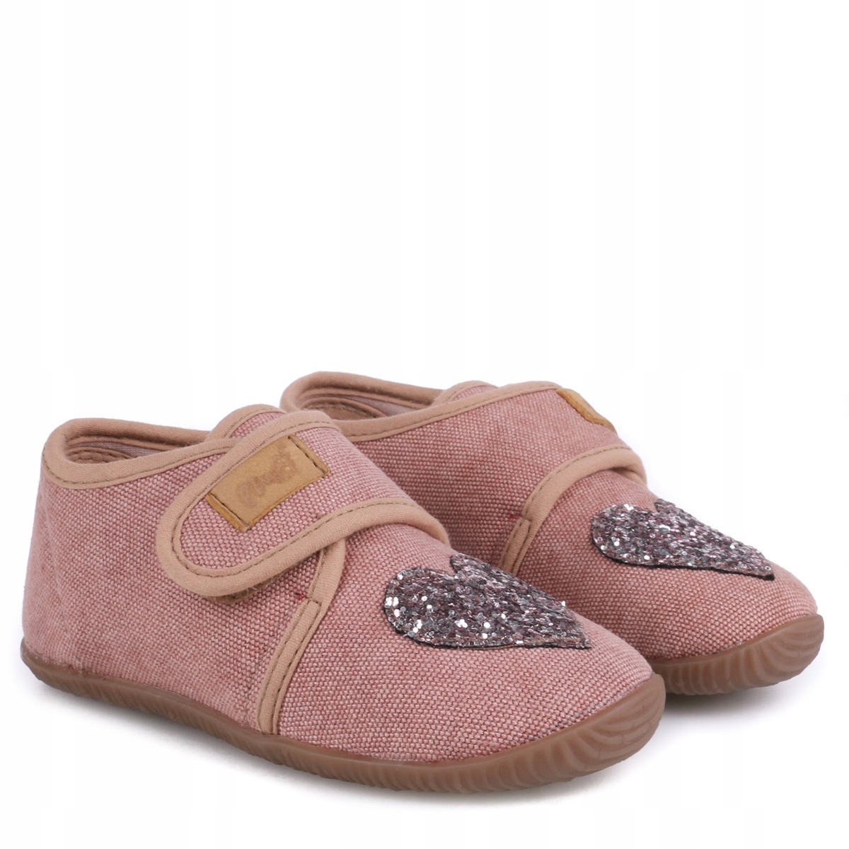 Kapcie Emel Ek 5000A-23 Rzepy Dziewczynki Barefoot Serduszko Roz 29