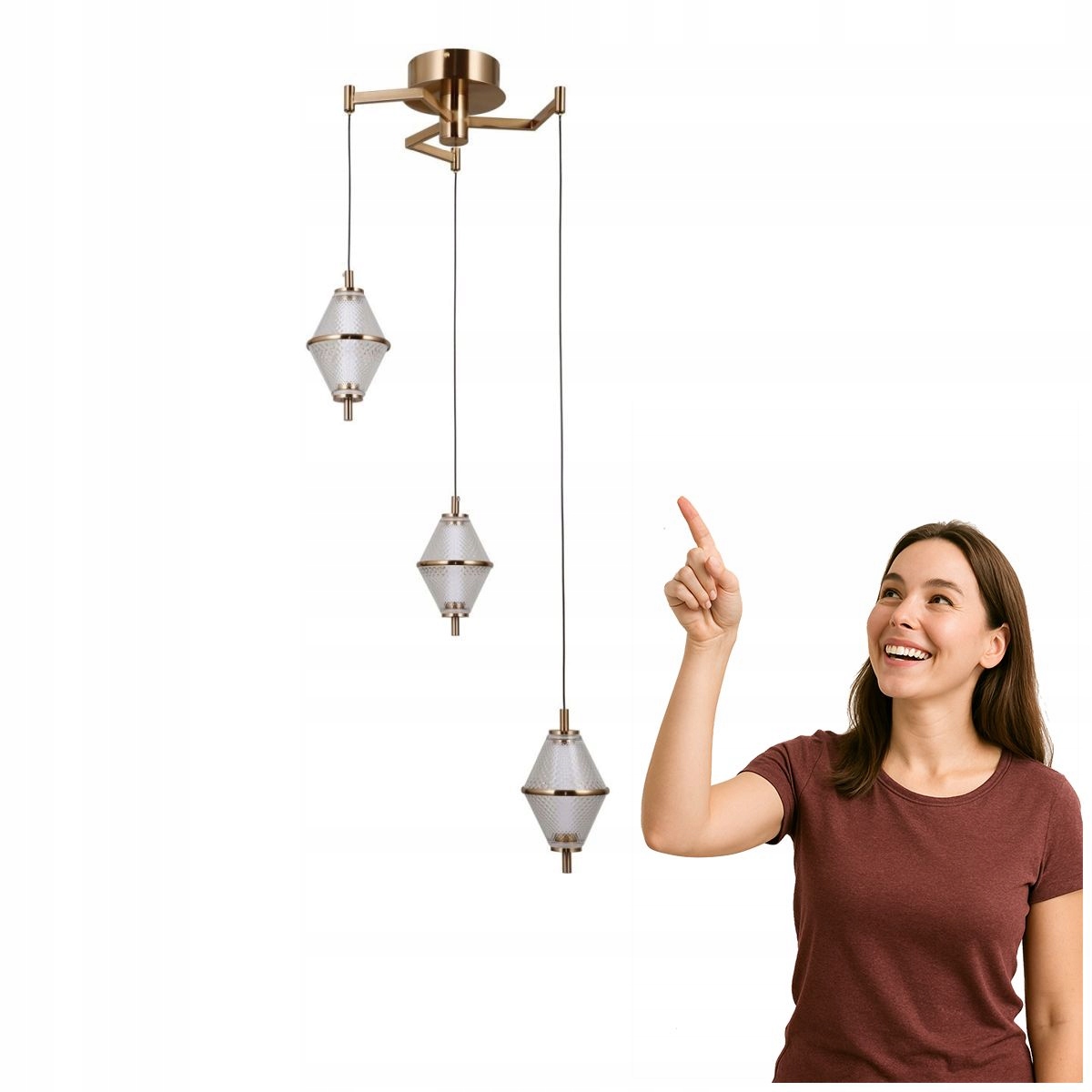 Závesná Led lampa 15W Fuente PND-34395-3-HBR Italux