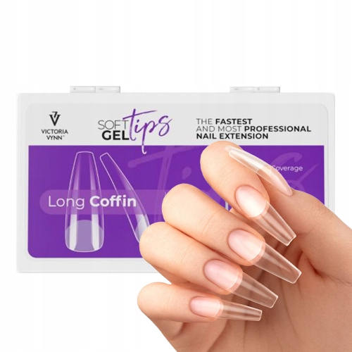 Tipy na prodloužení nehtů Victoria Vynn Soft Gel Tips Dlouhé Coffin