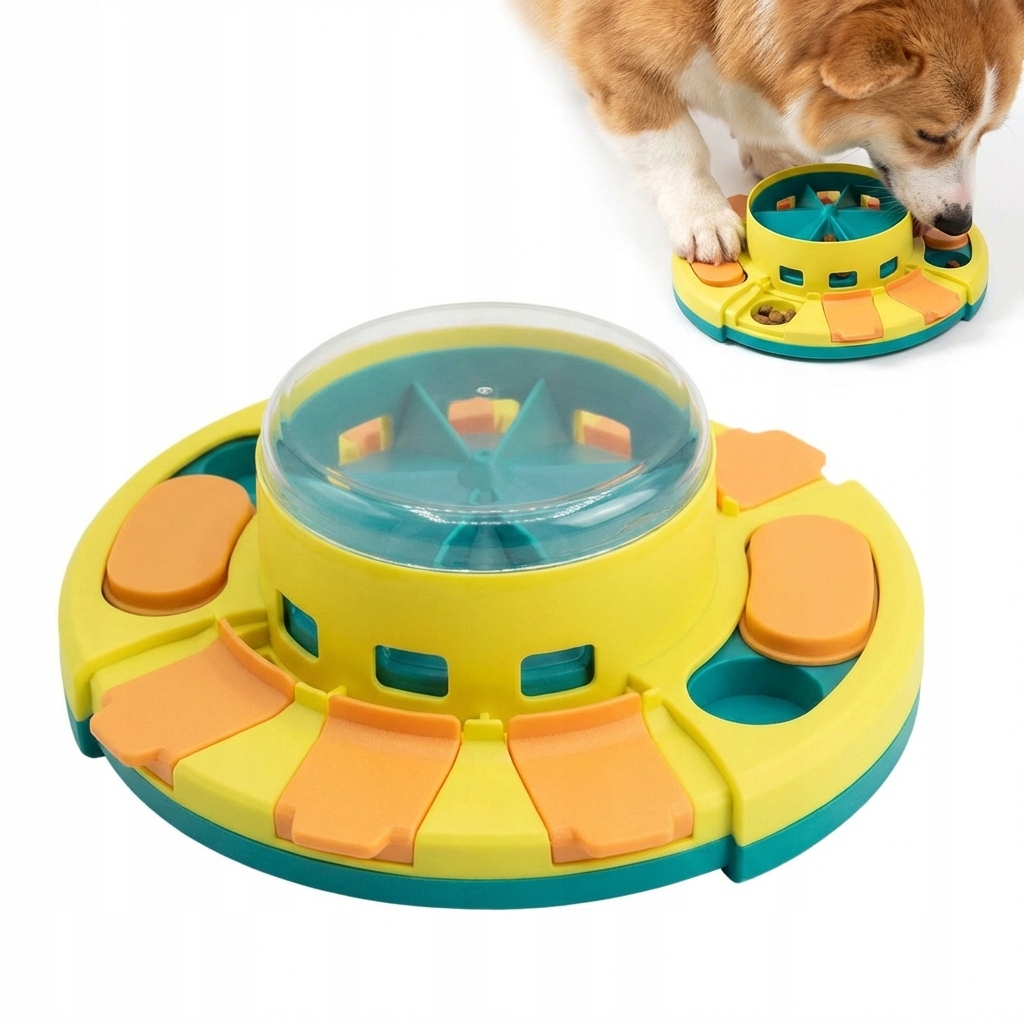 Levně Interaktivní hlavolam pro psy a kočky, pomalé krmítko a Iq trénink, modrá