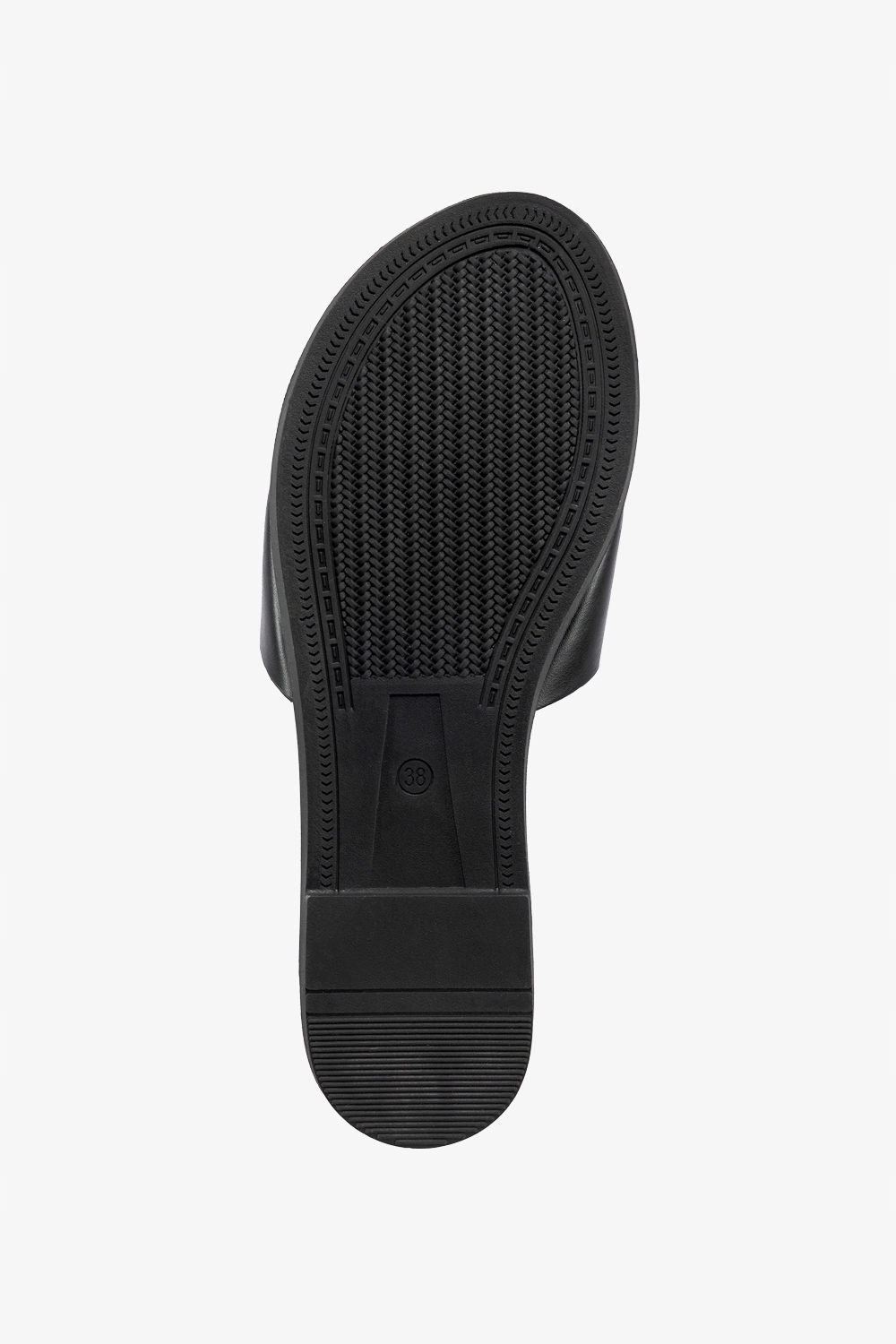 CZARNE KLAPKI DAMSKIE Z SZEROKIM PASKIEM ZE ZŁOTĄ OZDOBĄ PŁASKIE r 38 Długość wkładki 24.5 cm