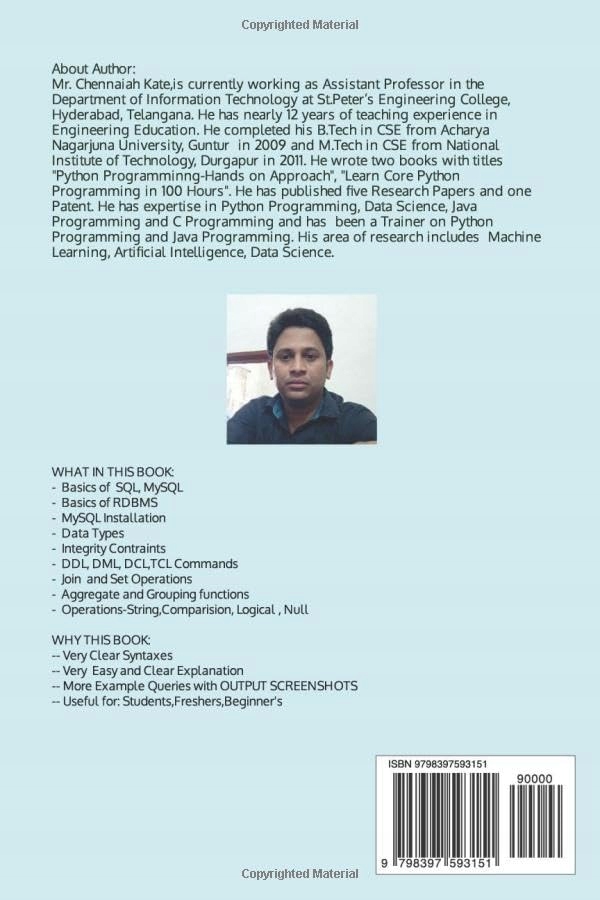 KATE, Mr CHENNAIAH Learn SQL with MySQL in 21 Days Język publikacji angielski