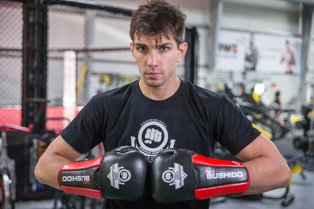 RĘKAWICE BOKSERSKIE ZE SKÓRY NATURALNEJ WZMOCNIONE DBX BUSHIDO B-3 PRO 10oz Marka DBX BUSHIDO