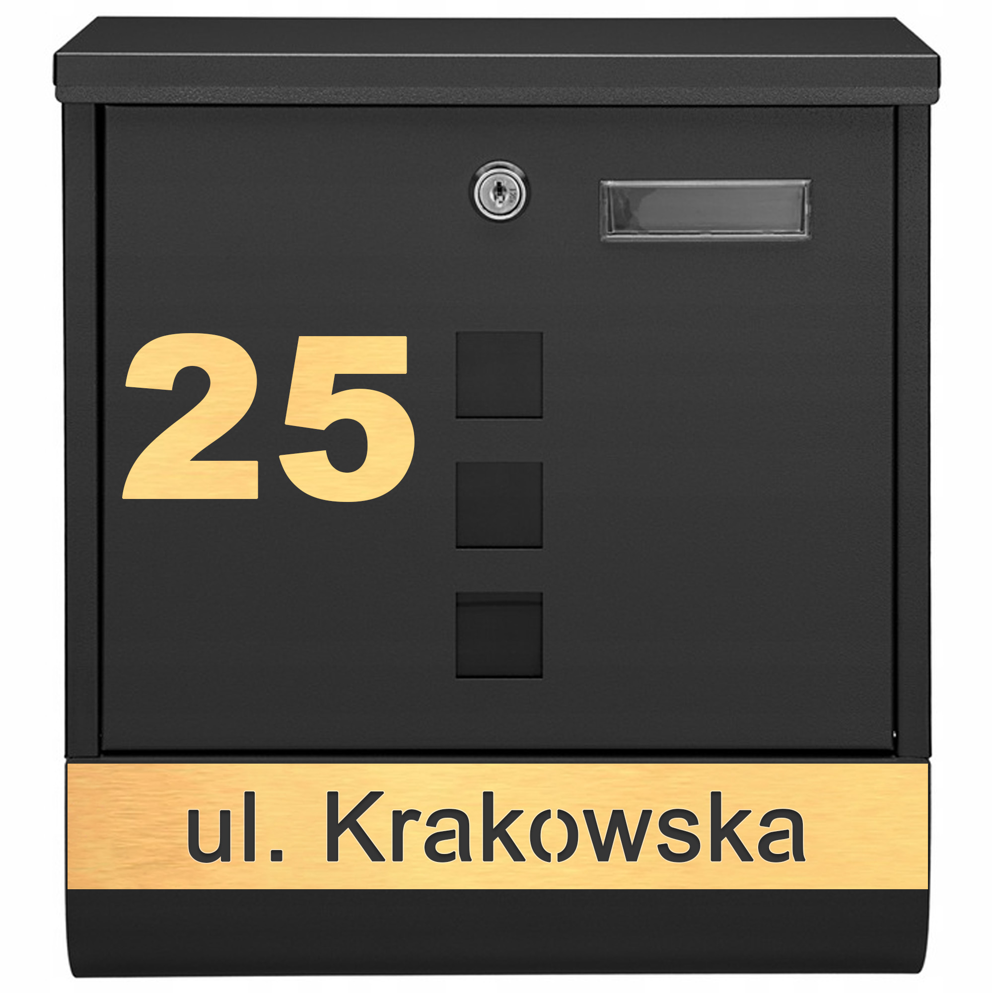 Černá Poštovní Schránka Na Dopisy Vzor 1 Zlatý Laminát